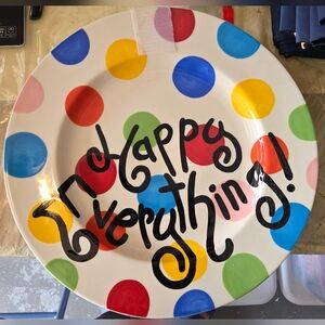 RETIRED Bright Dot Rainbow Hand Painted Happy Everything Coton Colors Platter